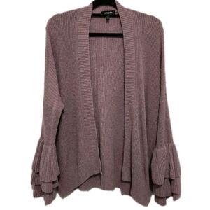 Express Women's S Open Front Ruffle Bell Sleeve Cardigan Cottagecore Fairycore